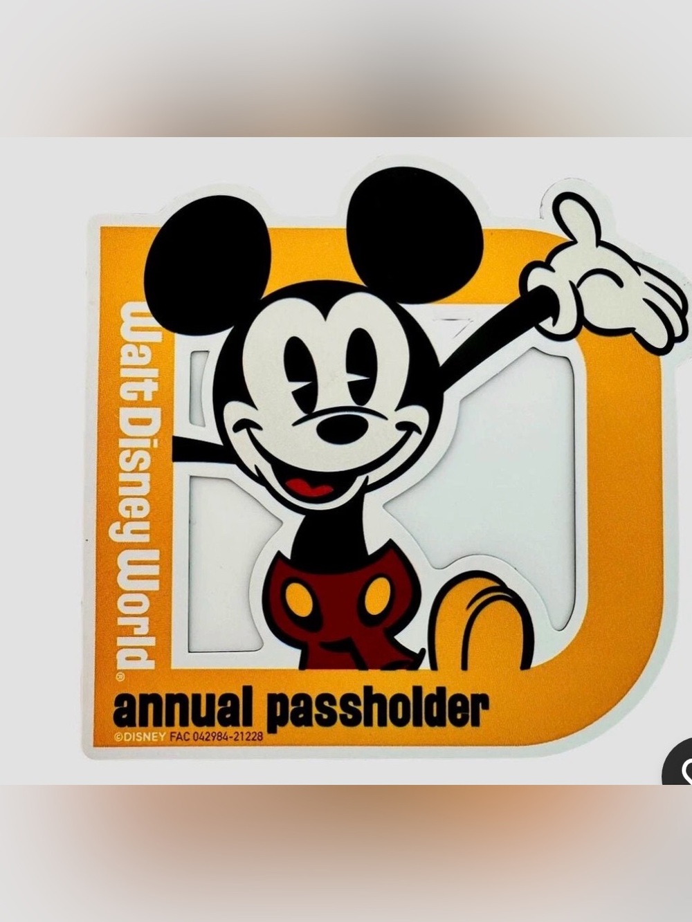 Walt Disney World Mickey Annual Passholder Magnet